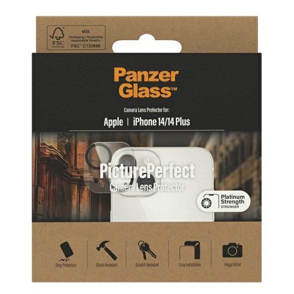 PanzerGlass iPhone 14 / 14 Plus Platinium Erősség kameravédő képernyővédő fólia