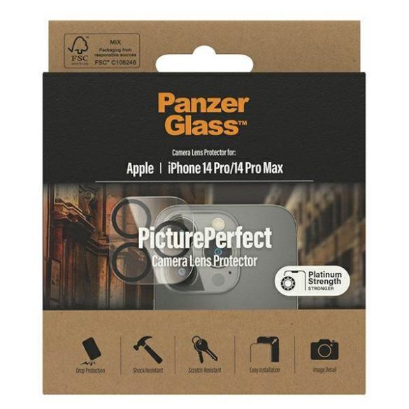 PanzerGlass iPhone 14 Pro / 14 Pro Max Platinium Erősség kameravédő képernyővédő fólia