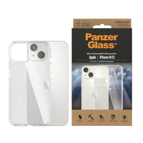 PanzerGlass keménytok iPhone 14 6,1" Antibakteriális ütésálló tok átlátszó