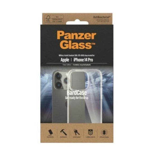 PanzerGlass keménytok iPhone 14 Pro 6,1" antibakteriális ütésálló átlátszó tok