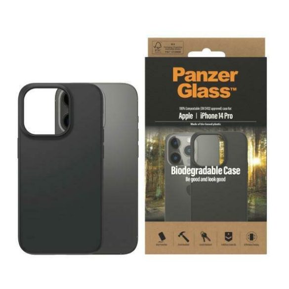 PanzerGlass biológiailag lebomló tok iPhone 14 Pro 6,1" fekete