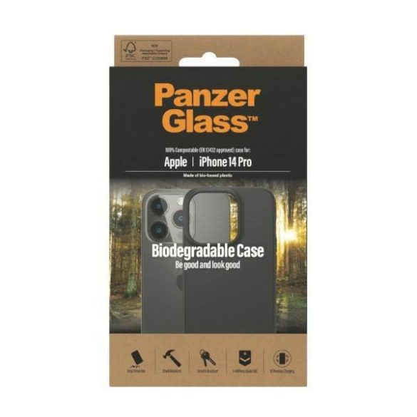 PanzerGlass biológiailag lebomló tok iPhone 14 Pro 6,1" fekete