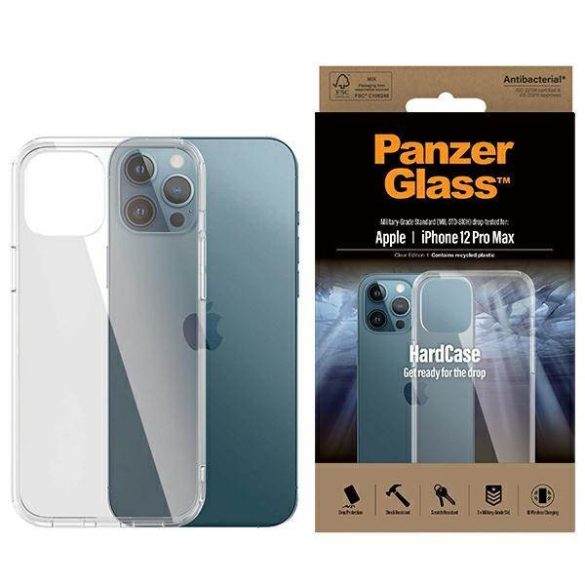 PanzerGlass ClearCase iPhone 12 Pro Max antibakteriális ütésálló átlátszó tok