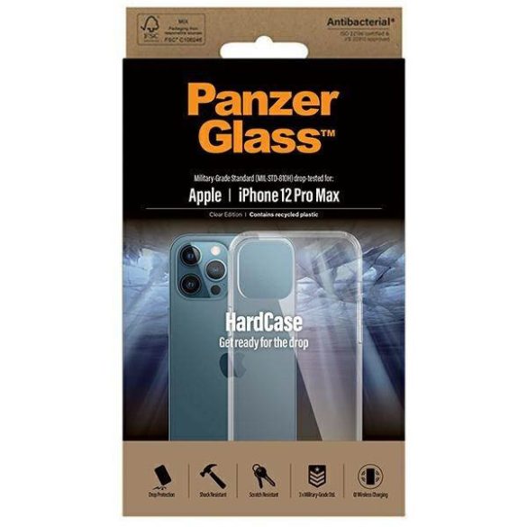 PanzerGlass ClearCase iPhone 12 Pro Max antibakteriális ütésálló átlátszó tok