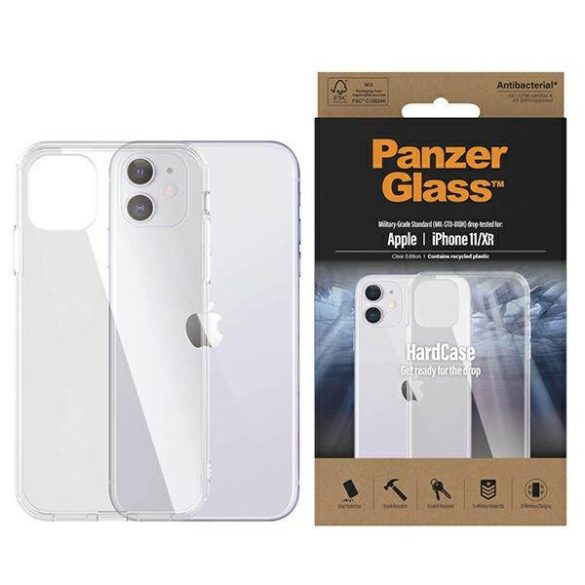 PanzerGlass ClearCase iPhone 11/Xr antibakteriális ütésálló átlátszó tok