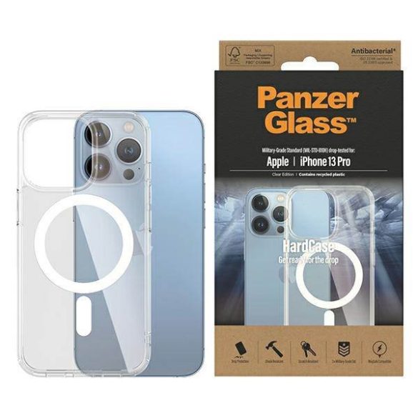 PanzerGlass keménytok iPhone 13 Pro 6,1" MagSafe antibakteriális ütésálló átlátszó tok