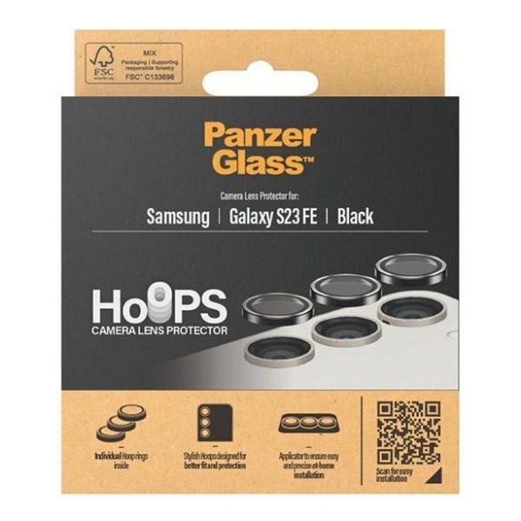 PanzerGlass Hoops Camera Samsung Galaxy S23 FE fekete lencsevédő gyűrűk fólia