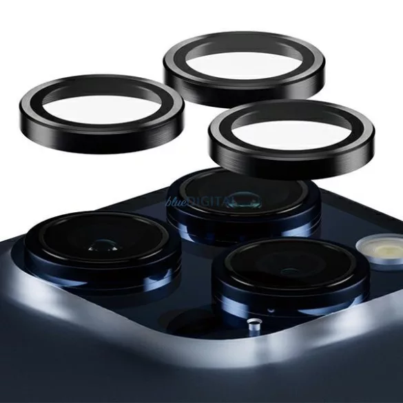 PanzerGlass Hoops kamera iPhone 15 Pro 6,1" / 15 Pro Max 6,7" fekete 1139 kameraobjektív-védőgyűrűk