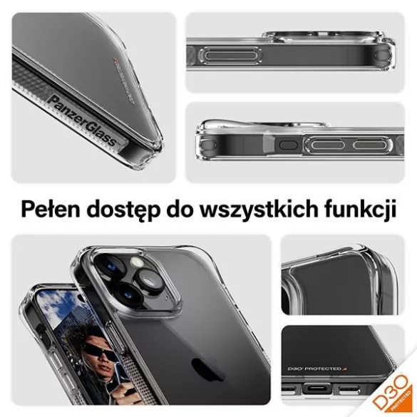 PanzerGlass HardCase tok iPhone 15 Pro Max - átlátszó