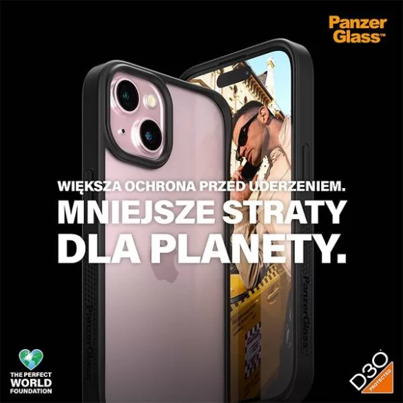 PanzerGlass ClearCase tok iPhone 15 - fekete