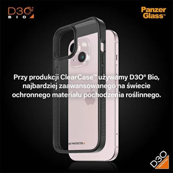 PanzerGlass ClearCase tok iPhone 15 - fekete