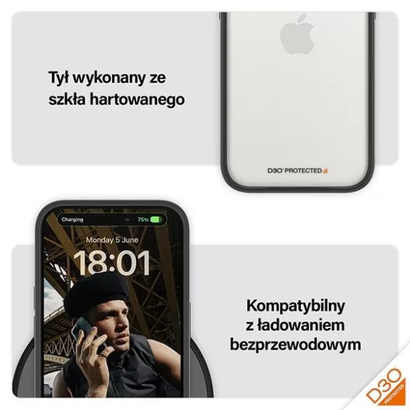 PanzerGlass ClearCase tok iPhone 15 Pro - fekete