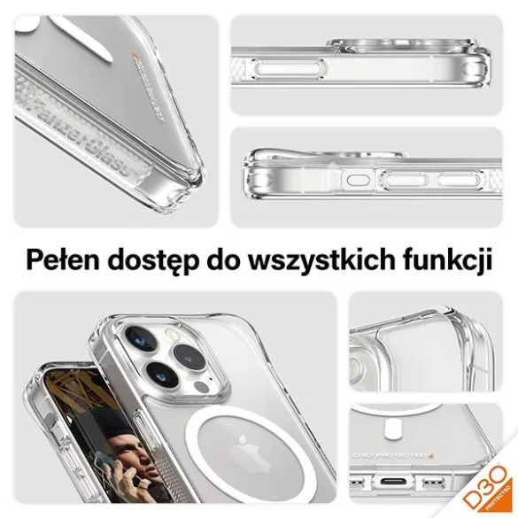 PanzerGlass HardCase MagSafe-kompatibilis tok iPhone 15 Pro - átlátszó