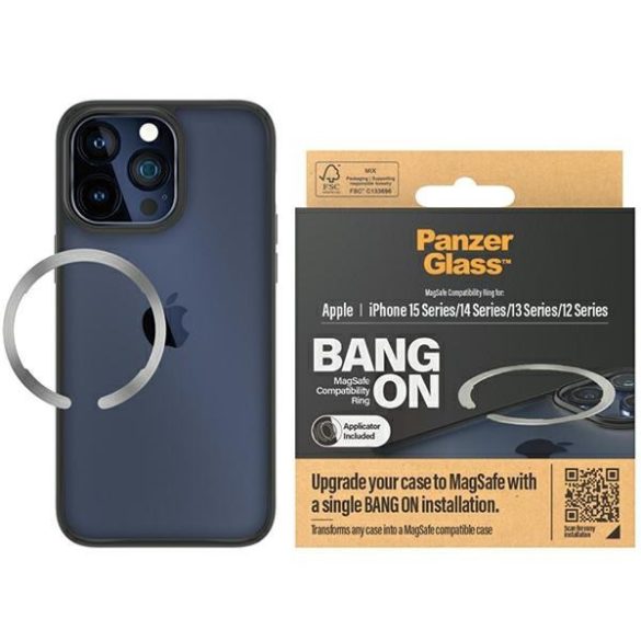 PanzerGlass Bang ON Magsafe kompatibilis gyűrűs iPhone 12 / 13 / 14 / 15 1189