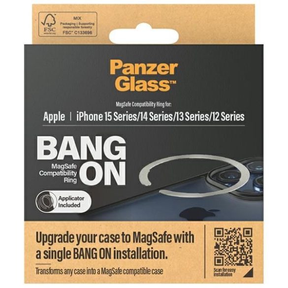 PanzerGlass Bang ON Magsafe kompatibilis gyűrűs iPhone 12 / 13 / 14 / 15 1189