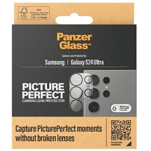 PanzerGlass Picture Perfect kamera lencse védő üvegfólia fekete szegéllyel Samsung Galaxy S24 Ultra