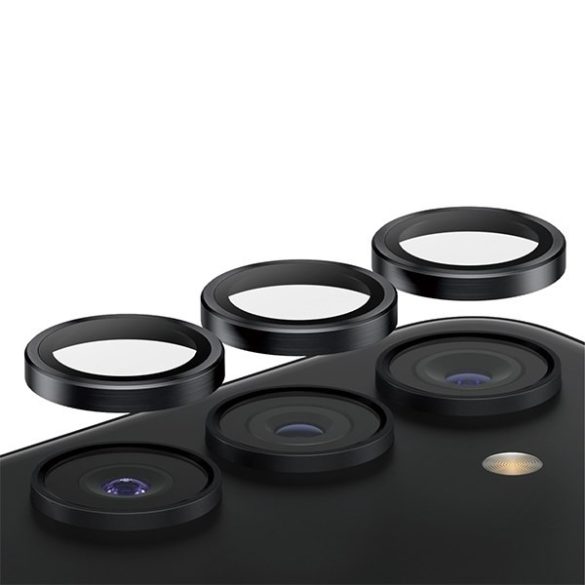 PanzerGlass Hoops Camera kamera lencse védő üvegfólia fekete szegéllyel Samsung Galaxy S24 / S23 / S23 Plus