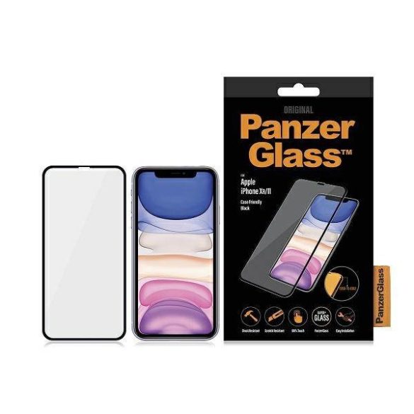 PanzerGlass E2E Super+ iPhone XR/11 tokbarát fekete kijelzővédő fólia