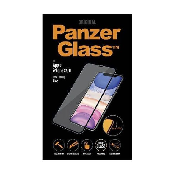 PanzerGlass E2E Super+ iPhone XR/11 tokbarát fekete kijelzővédő fólia