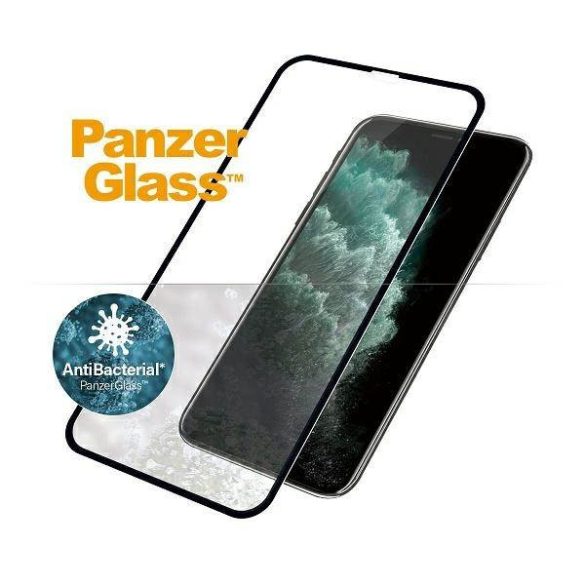 PanzerGlass E2E Super+ iPhone XS Max /11 Pro Max tokbarát antibakteriális fekete képernyővédő fólia