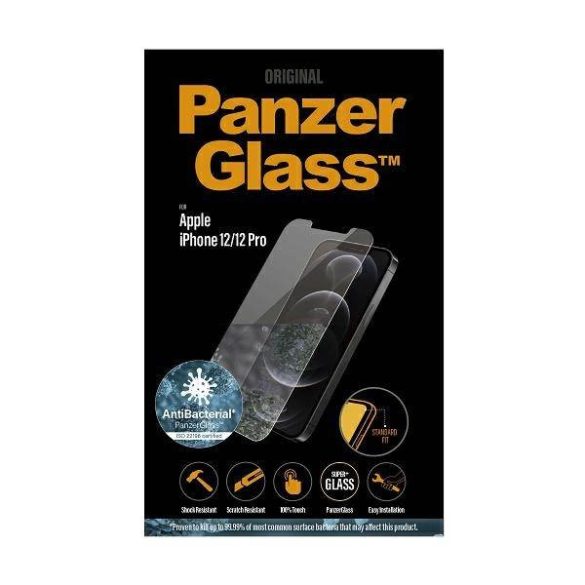 PanzerGlass Standard Super+ iPhone 12/12 Pro antibakteriális képernyővédő fólia