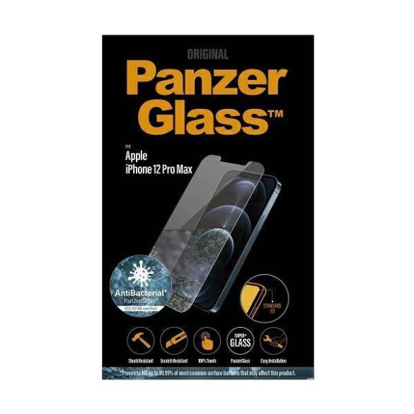 PanzerGlass Standard Super+ iPhone 12 Pro Max antibakteriális képernyővédő fólia