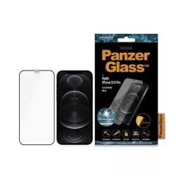   PanzerGlass E2E Super+ iPhone 12/12 Pro tokbarát antibakteriális mikrofraktúrás fekete képernyővédő fólia