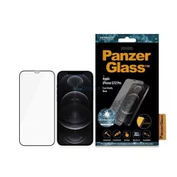   PanzerGlass E2E Super+ iPhone 12/12 Pro tokbarát antibakteriális mikrofraktúrás fekete képernyővédő fólia