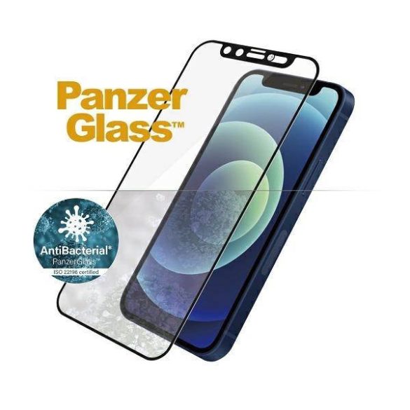 PanzerGlass E2E Microfracture iPhone 12 Mini 5,4" CamSlider Swarovsky tokbarát antibakteriális fekete képernyővédő fólia