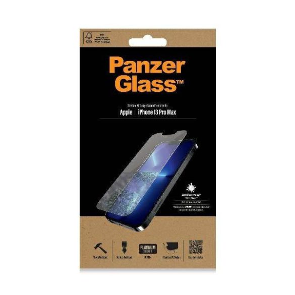 PanzerGlass Standard Super+ iPhone 13 Pro Max 6,7" antibakteriális képernyővédő fólia