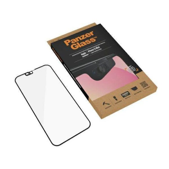 PanzerGlass E2E Microfracture iPhone 13 Mini 5,4" CamSlider tokbarát antibakteriális fekete képernyővédő fólia