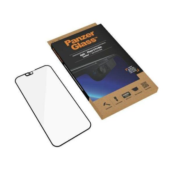 PanzerGlass E2E Microfracture iPhone 13 Pro Max 6,7" CamSlider tokbarát antibakteriális fekete képernyővédő fólia