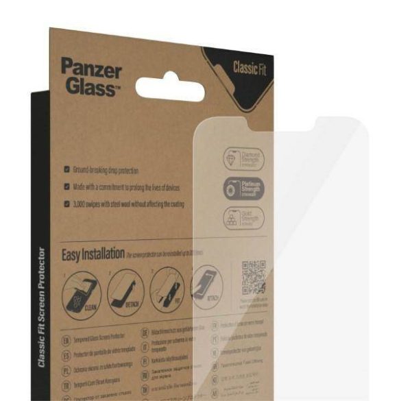 PanzerGlass Classic Fit iPhone 14 / 13 Pro / 13 6,1" Screen Protection antibakteriális képernyővédő fólia