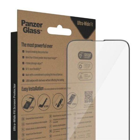 PanzerGlass Ultra-Wide Fit iPhone 14 / 13 Pro / 13 6,1" antibakteriális képernyővédő fólia