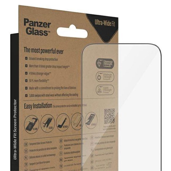 PanzerGlass Ultra-Wide Fit iPhone 14 Pro 6,1" antibakteriális Easy Aligner képernyővédő fólia
