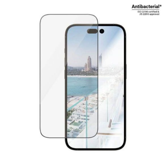 PanzerGlass Ultra-Wide Fit iPhone 14 Pro 6,1" Antireflexiós antibakteriális Easy Aligner képernyővédő fólia