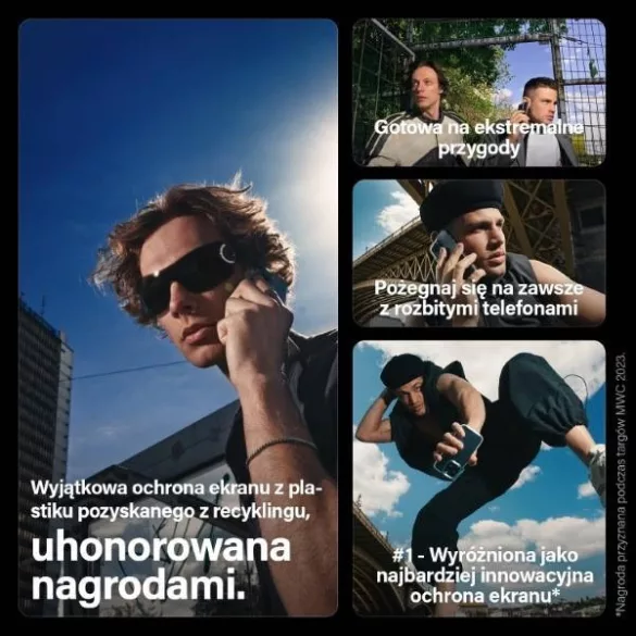 PanzerGlass Matrix D3O rPET hibrid üveg fekete szegéllyel felhelyezést segítő kerettel iPhone 15 Pro
