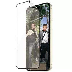   PanzerGlass Matrix D3O rPET hibrid üveg fekete szegéllyel felhelyezést segítő kerettel iPhone 15 Plus
