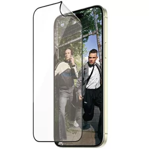 PanzerGlass Matrix D3O rPET hibrid üveg fekete szegéllyel felhelyezést segítő kerettel iPhone 15 Plus