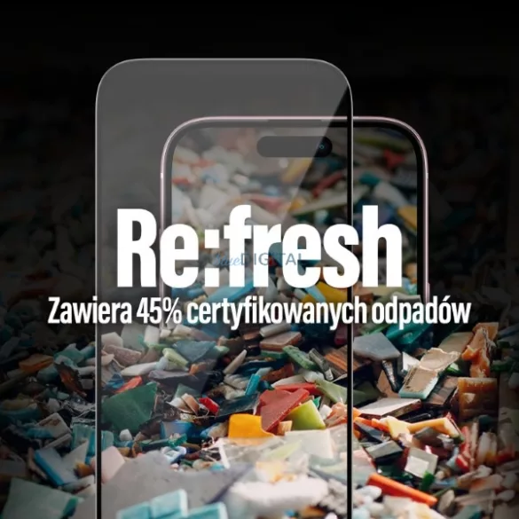 PanzerGlass Re:fresh Glass oleofób edzett üveg fekete szegéllyel felhelyezést segítő kerettel iPhone 15