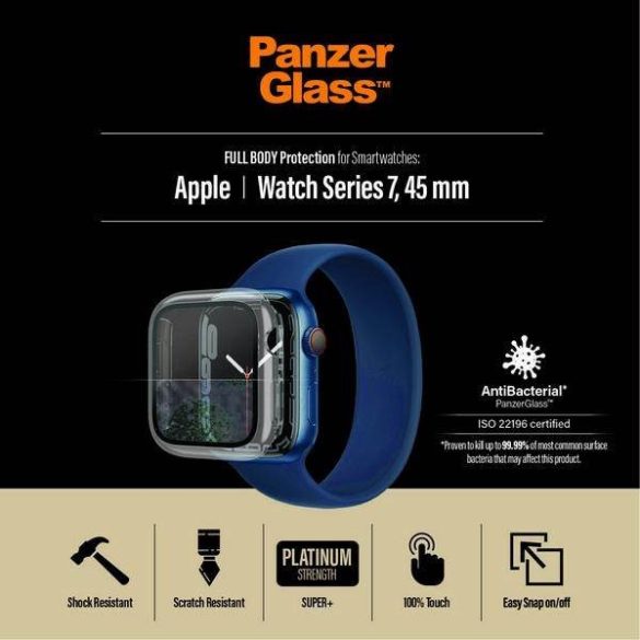 PanzerGlass Full Body Apple Watch 7/8 45 mm-es átlátszó fólia