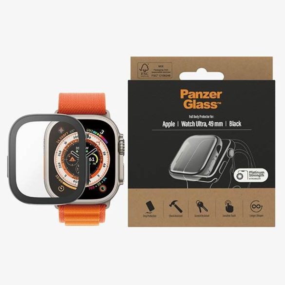 PanzerGlass Full Body Apple Watch Ultra 49mm fekete képernyővédő fólia