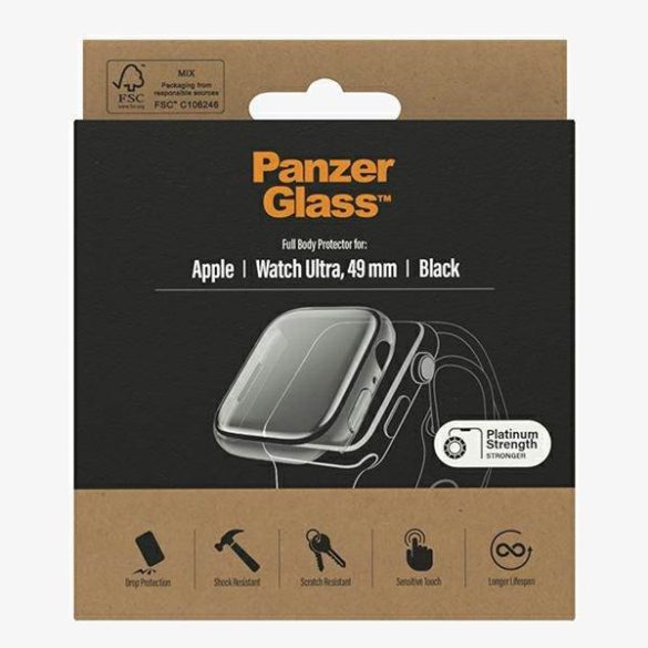 PanzerGlass Full Body Apple Watch Ultra 49mm fekete képernyővédő fólia