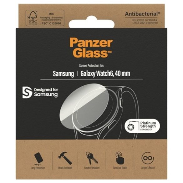 PanzerGlass Galaxy Watch6 40mm képernyővédelem Antibakteriális 3683 fólia