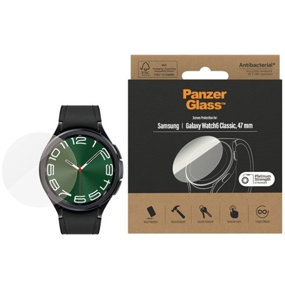 PanzerGlass Galaxy Watch6 Classic 47mm képernyővédelem Antibakteriális 3684 fólia