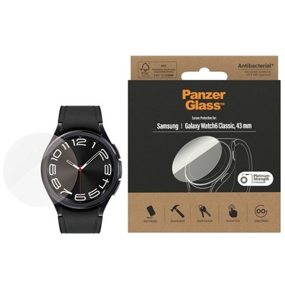 PanzerGlass Galaxy Watch6 Classic 43mm képernyővédelem Antibakteriális 3685 fólia