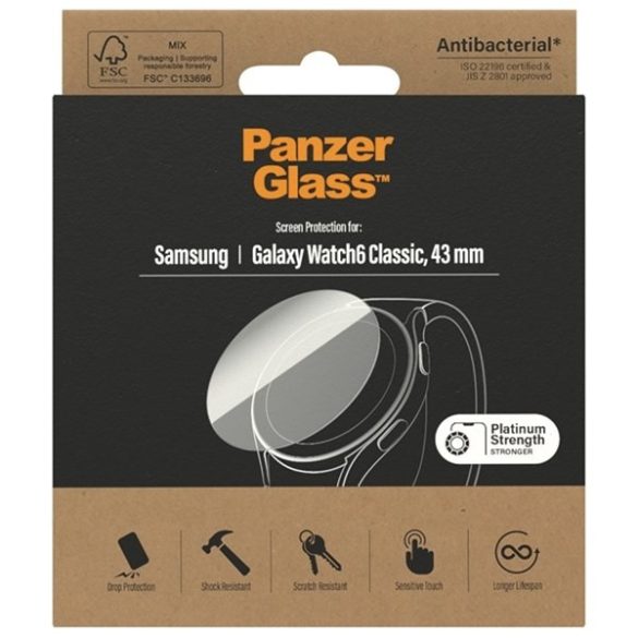 PanzerGlass Galaxy Watch6 Classic 43mm képernyővédelem Antibakteriális 3685 fólia