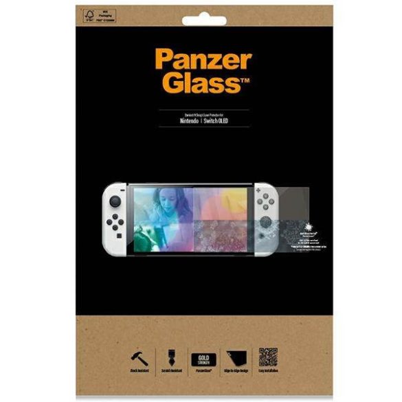 PanzerGlass Standard Nintendo Switch OLED antibakteriális képernyővédő fólia