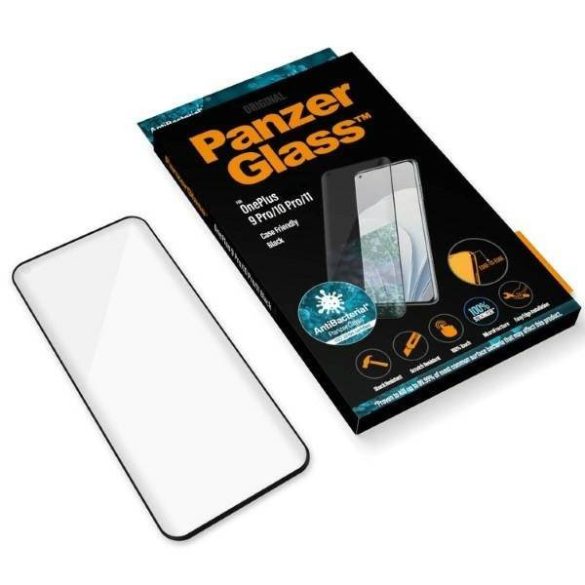 PanzerGlass E2E MicroFracture OnePlus 9 Pro/10 Pro/11 tokbarát fekete antibakteriális fólia