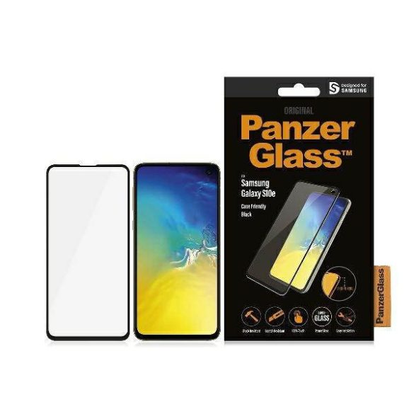 PanzerGlass E2E Super+ Samsung Galaxy S10 e G970 tokbarát fekete kijelzővédő fólia